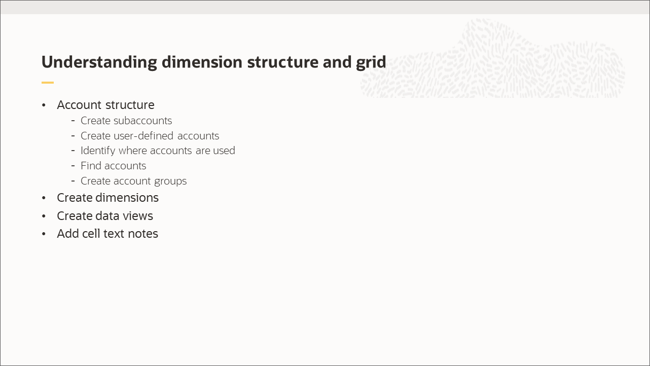 Understanding dimension structure and grid